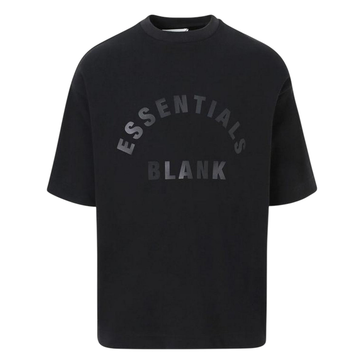 Black - Front - Blank Essentials Mens Arch Crew Neck T-Shirt