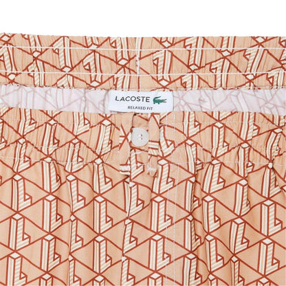 Latte - Back - Lacoste Mens Geometric Pattern Shorts