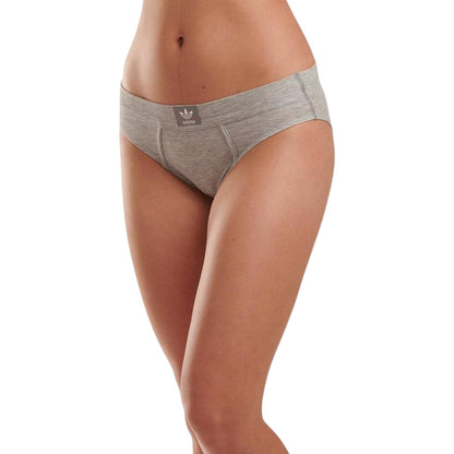 Heather Grey - Front - Adidas Womens-Ladies Ribbed High Waist Briefs