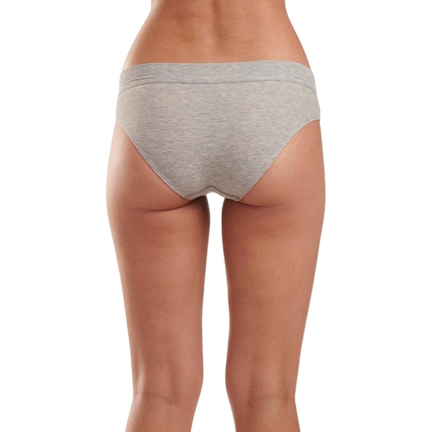Heather Grey - Back - Adidas Womens-Ladies Ribbed High Waist Briefs