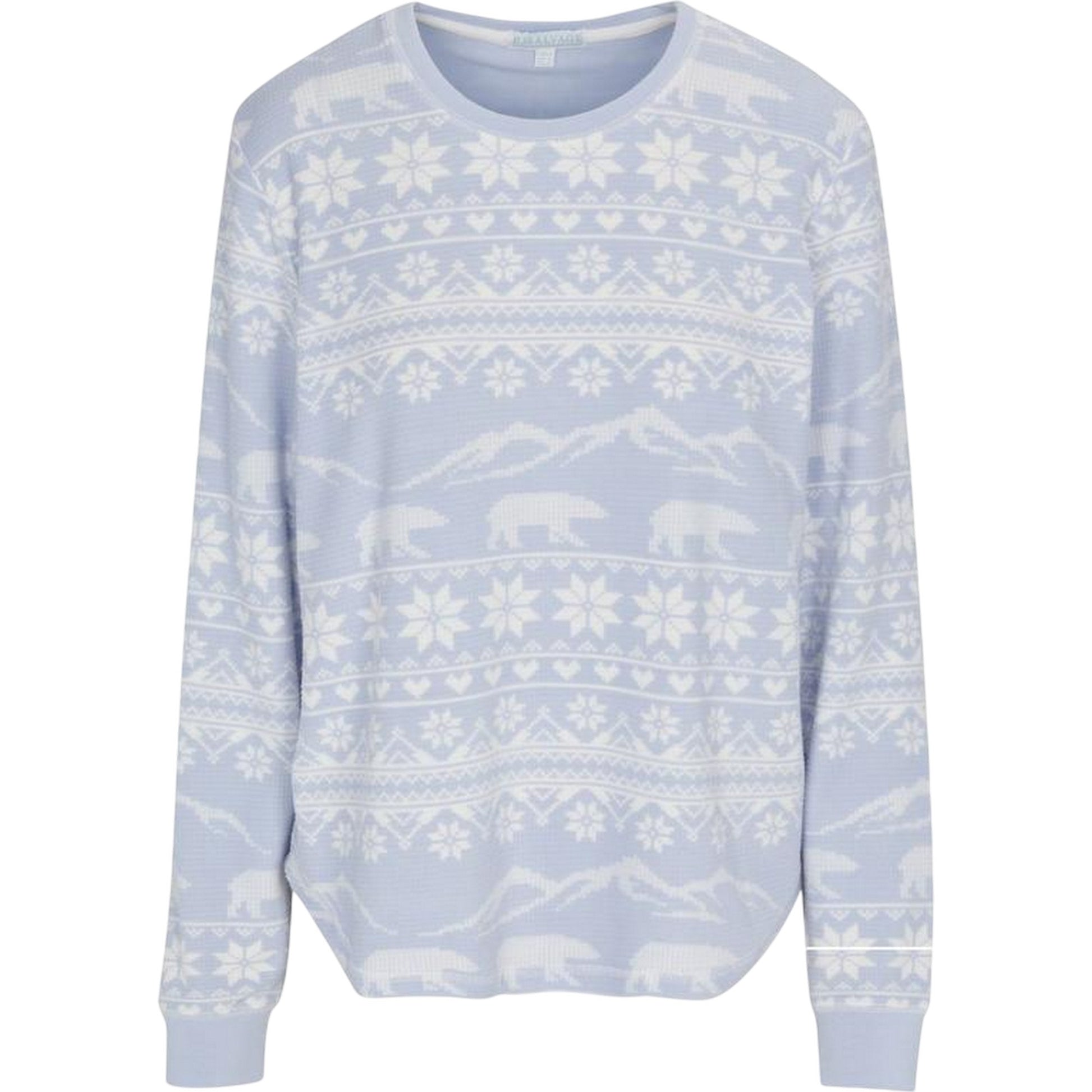 Light Blue - Front - PJ Salvage Womens-Ladies Snowflake Relaxed Fit Top