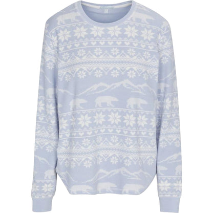 Light Blue - Front - PJ Salvage Womens-Ladies Snowflake Relaxed Fit Top
