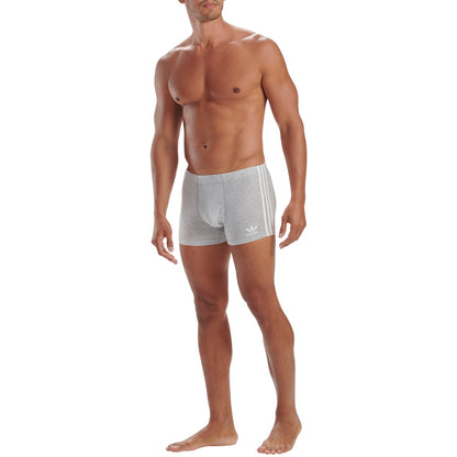 White-Grey-Black - Back - Adidas Mens Originals 3 Stripes Boxer Briefs (Pack of 3)