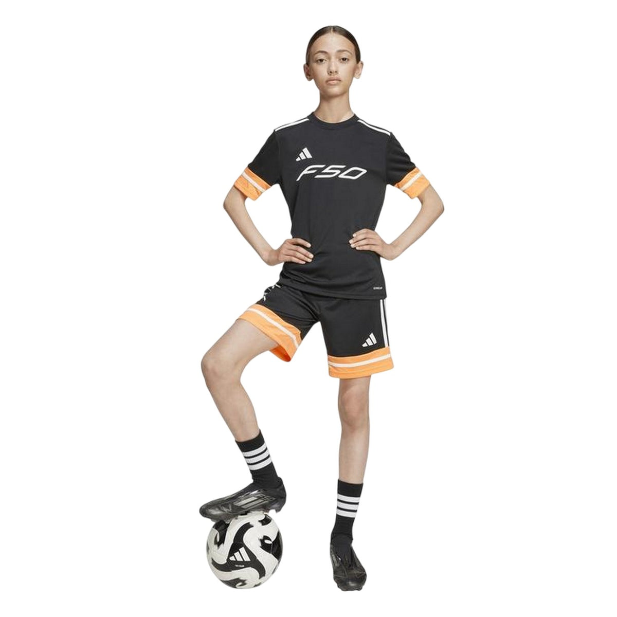 Black-Orange - Lifestyle - Adidas Childrens-Kids F50 Training Jersey