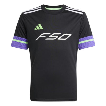 Black-Purple - Front - Adidas Childrens-Kids F50 Training Jersey