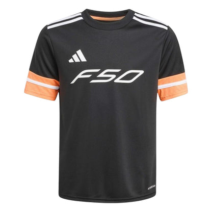 Black-Orange - Front - Adidas Childrens-Kids F50 Training Jersey
