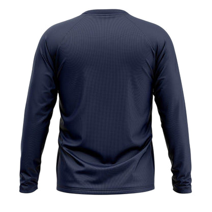 Navy - Back - New Balance Mens Crew Neck Slim Long-Sleeved T-Shirt