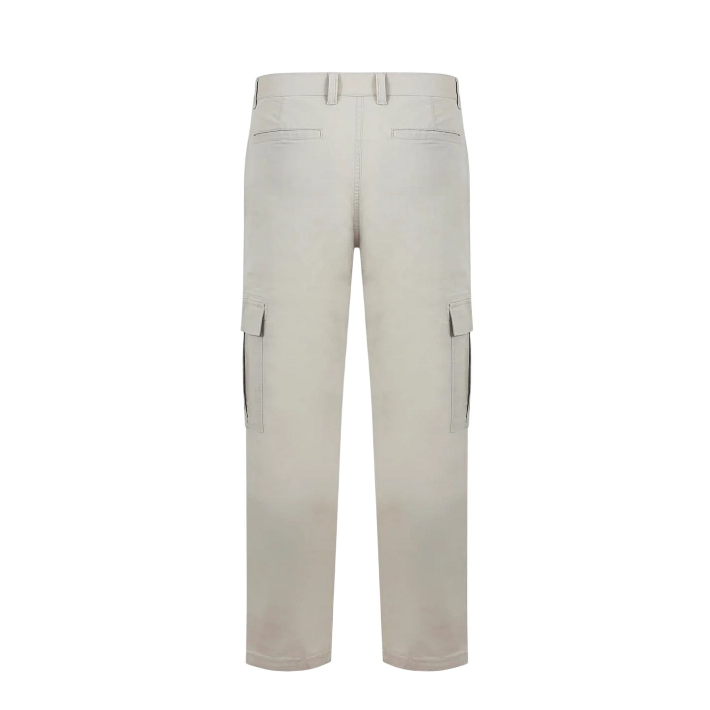 Sand - Back - Fabric Mens Cotton Blend Cargo Trousers