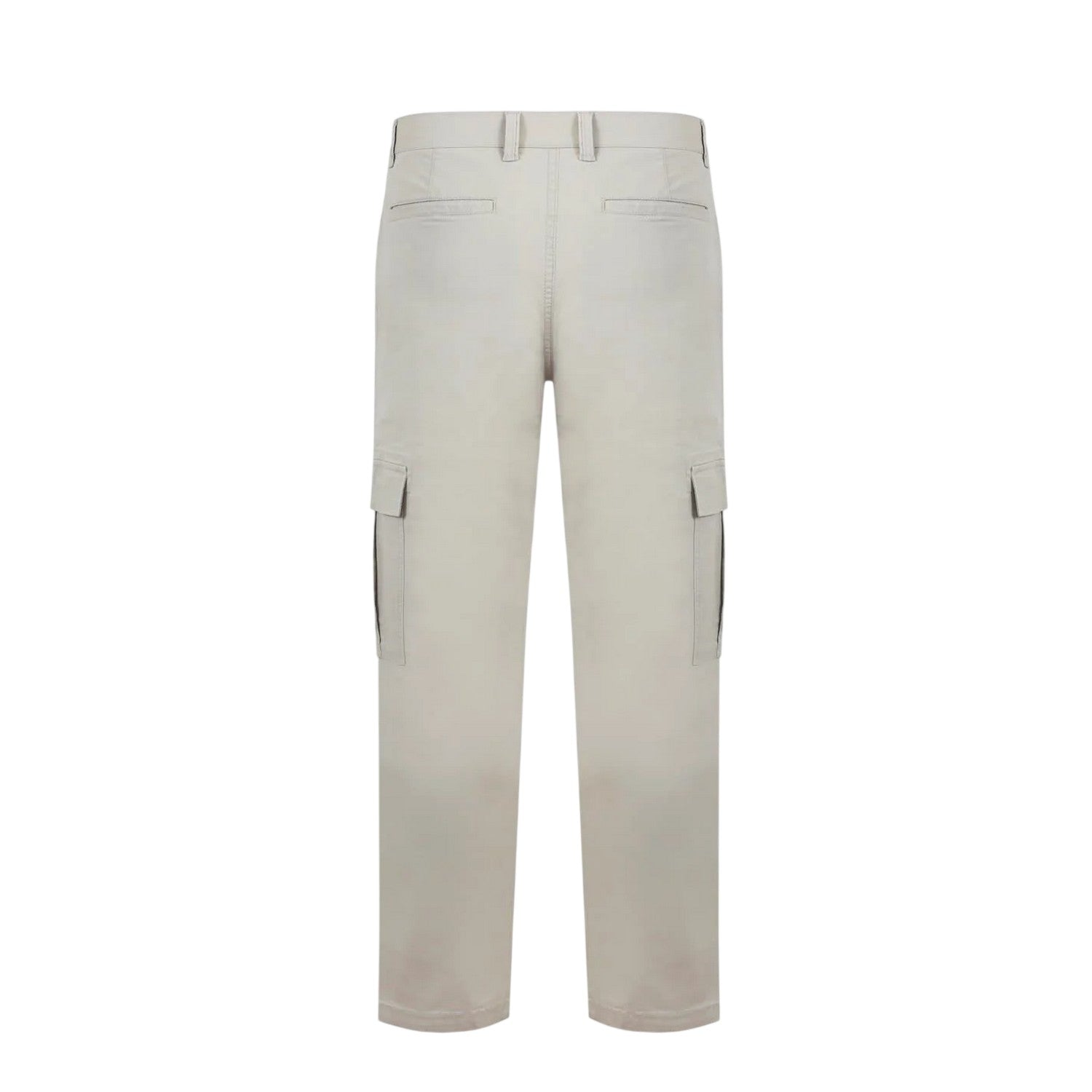 Sand - Back - Fabric Mens Cotton Blend Cargo Trousers