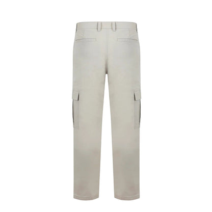 Sand - Back - Fabric Mens Cotton Blend Cargo Trousers