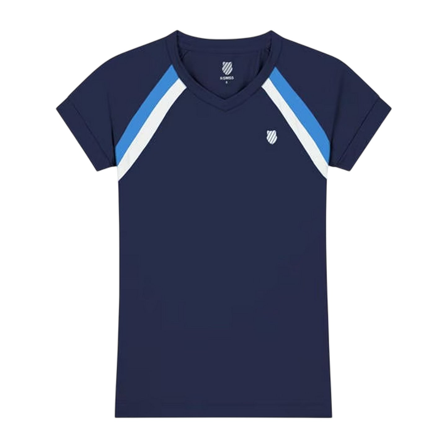 Navy - Front - K-Swiss Womens-Ladies Core V Neck T-Shirt