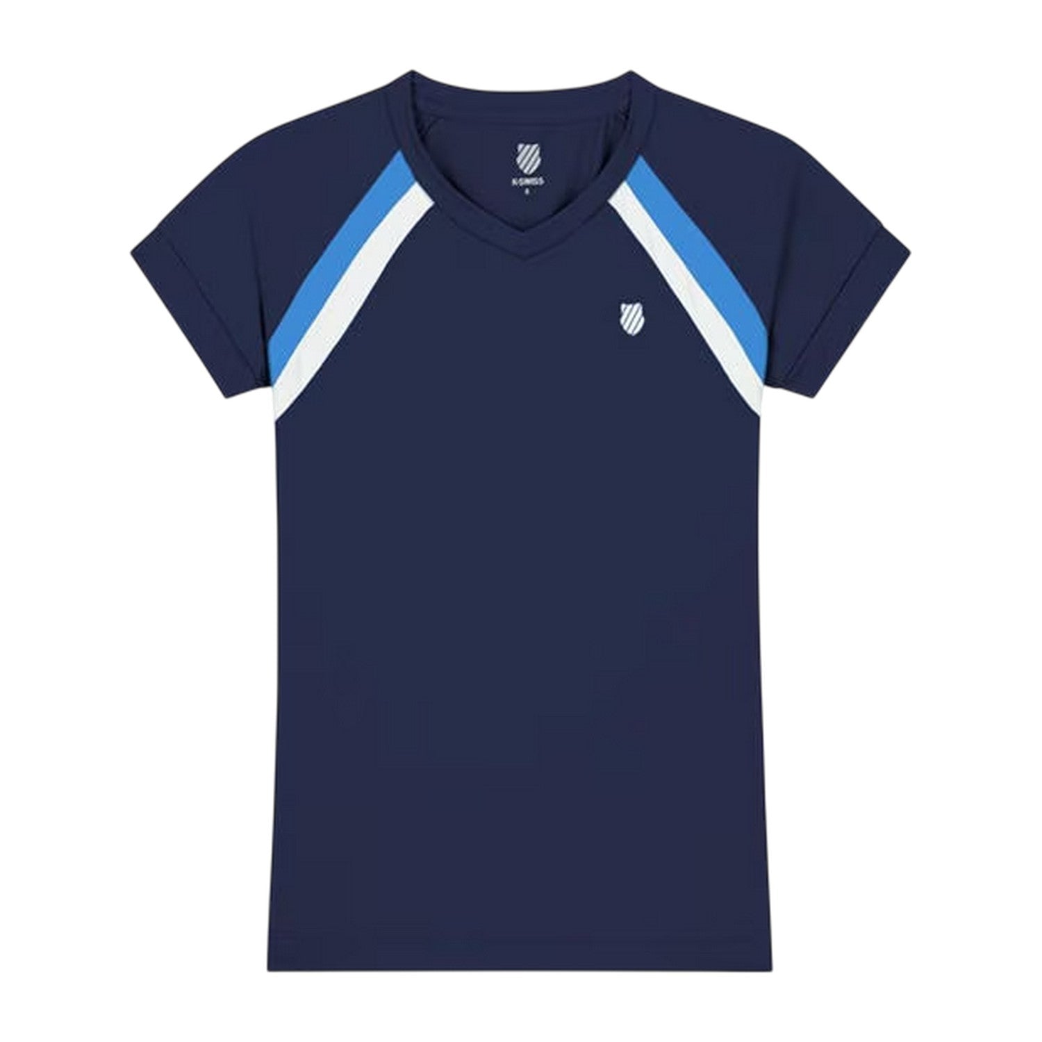 Navy - Front - K-Swiss Womens-Ladies Core V Neck T-Shirt