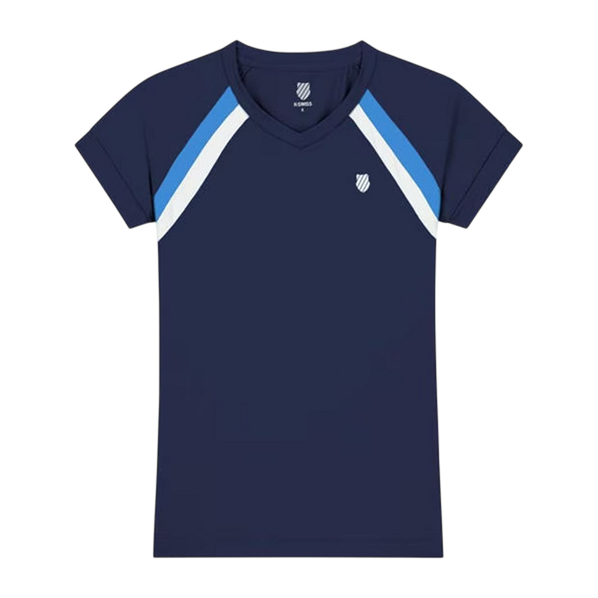Navy - Front - K-Swiss Womens-Ladies Core V Neck T-Shirt