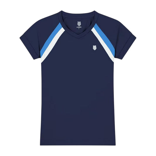 Navy - Front - K-Swiss Womens-Ladies Core V Neck T-Shirt