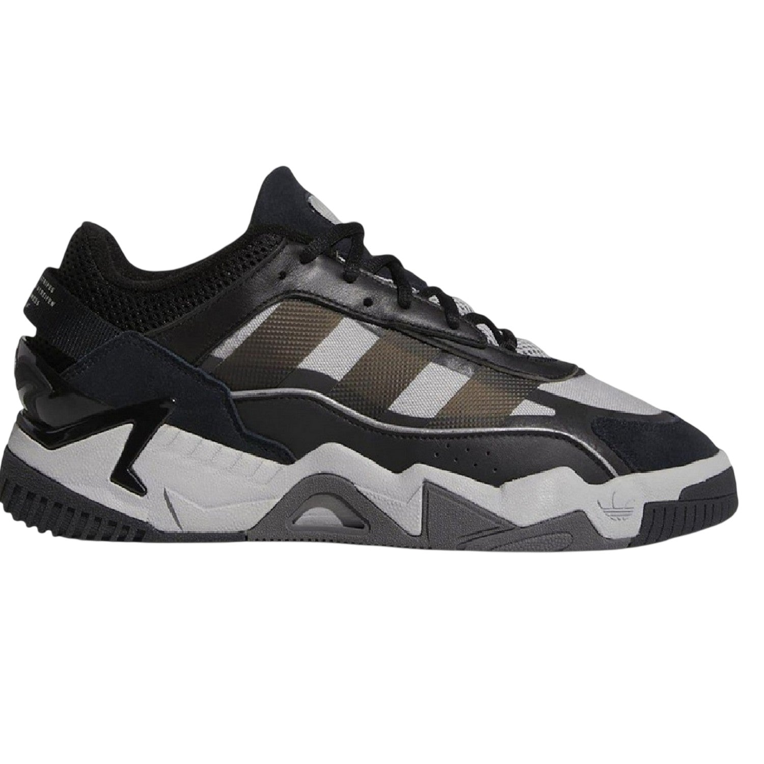 Charcoal Black - Front - Adidas Unisex Adult Niteball II Low Cut Trainers