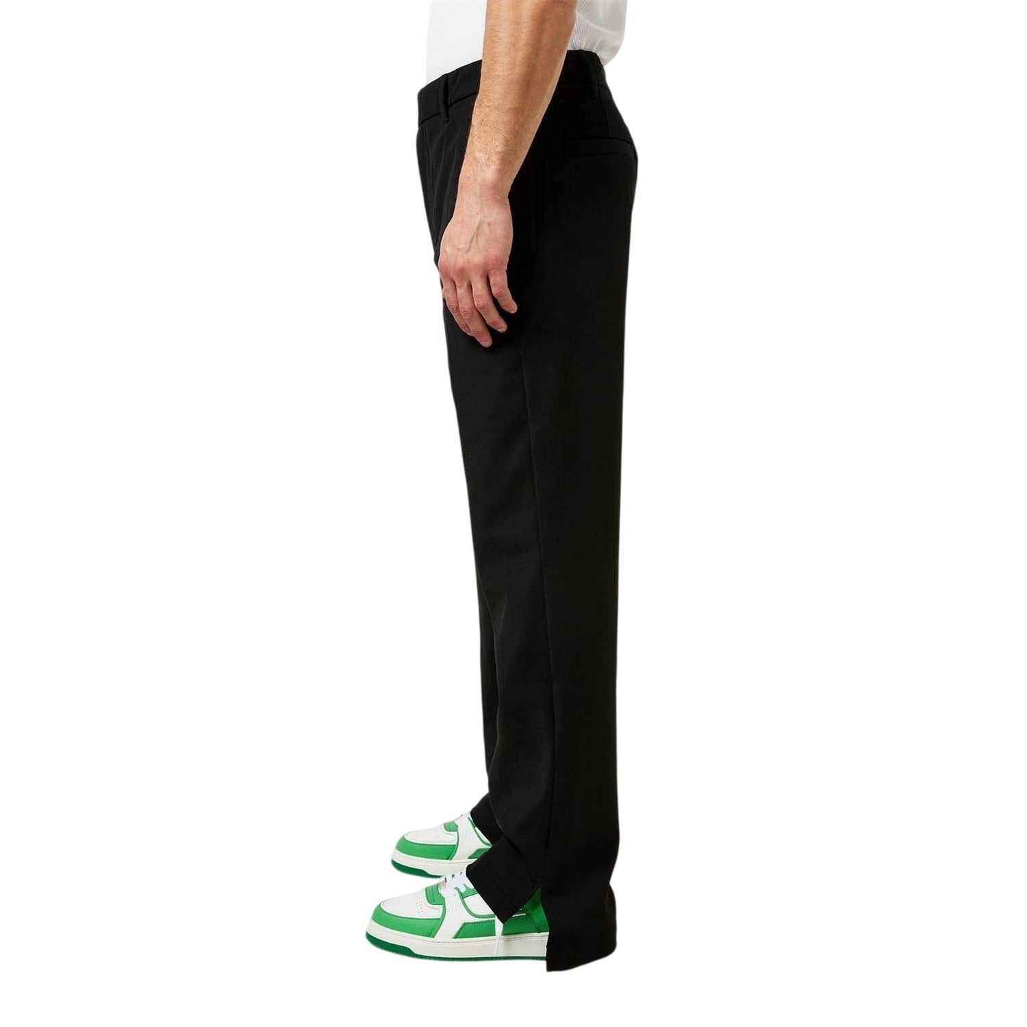 Black - Side - Represent Mens Woven Stepped Regular Trousers