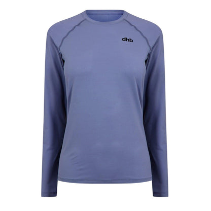 Vintage Indigo - Front - dhb Womens-Ladies Aeron 2.0 Plain Fitted Long-Sleeved Top