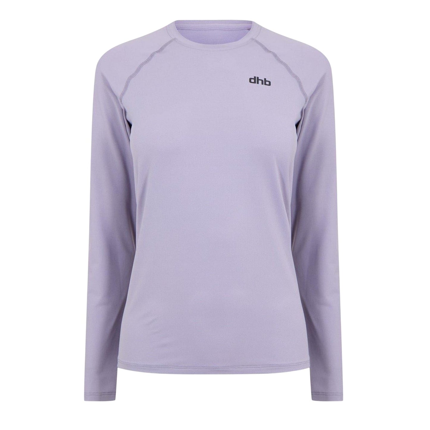 Lavender Purple-Grey - Front - dhb Womens-Ladies Aeron 2.0 Plain Fitted Long-Sleeved Top