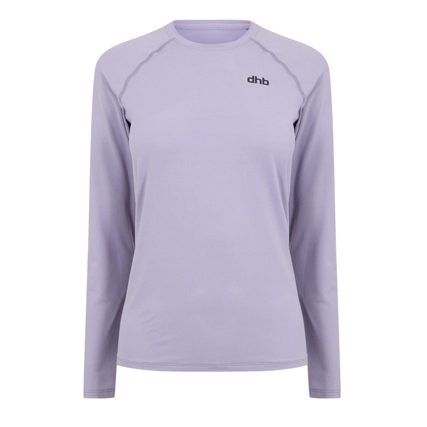 Lavender Purple-Grey - Front - dhb Womens-Ladies Aeron 2.0 Plain Fitted Long-Sleeved Top