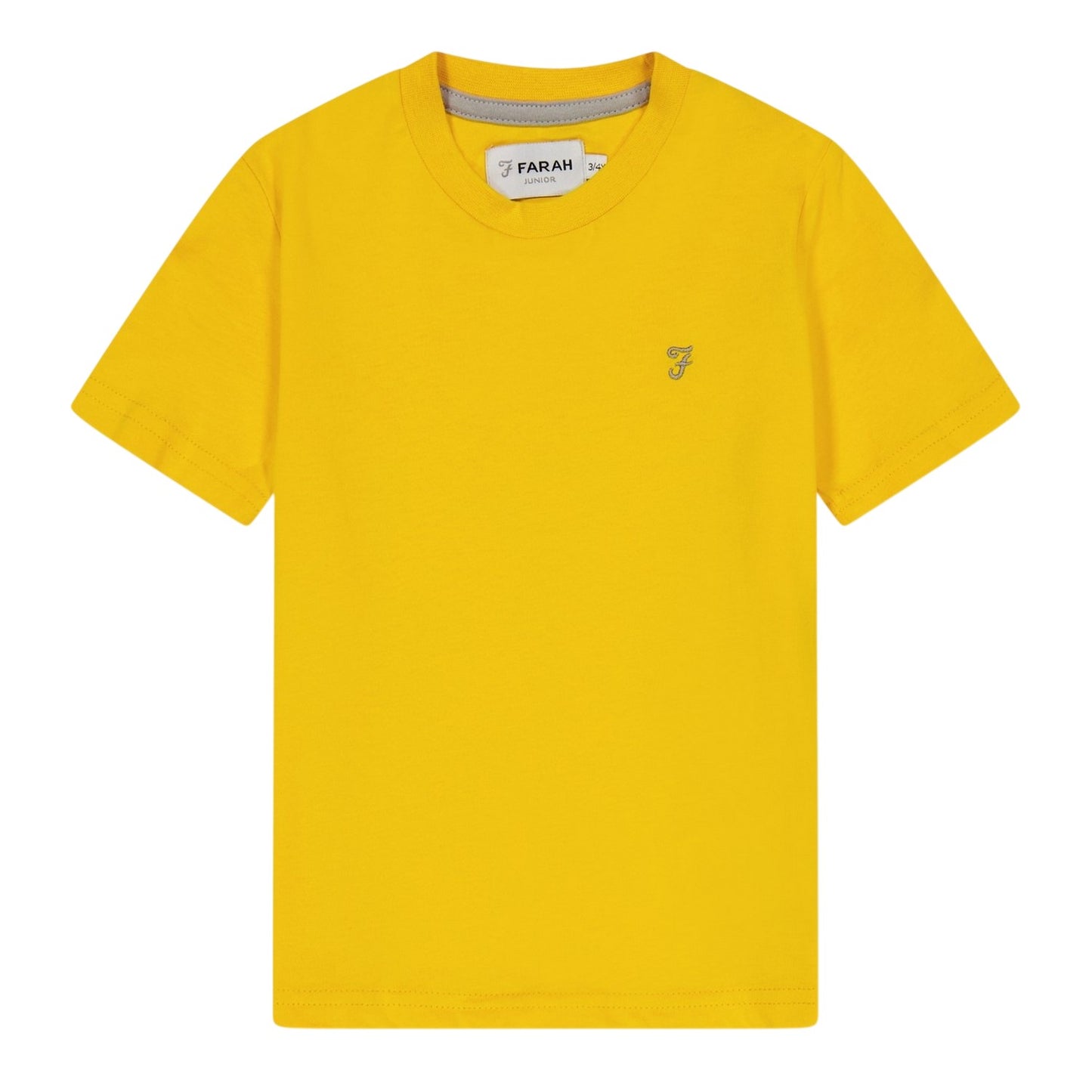 Yellow - Front - Farah Childrens-Kids Spectra Embroidered Crew Neck T-Shirt