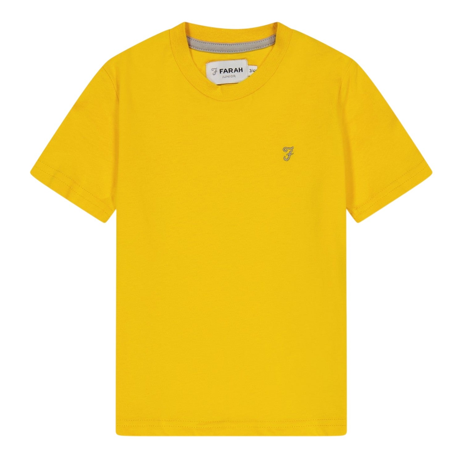 Yellow - Front - Farah Childrens-Kids Spectra Embroidered Crew Neck T-Shirt