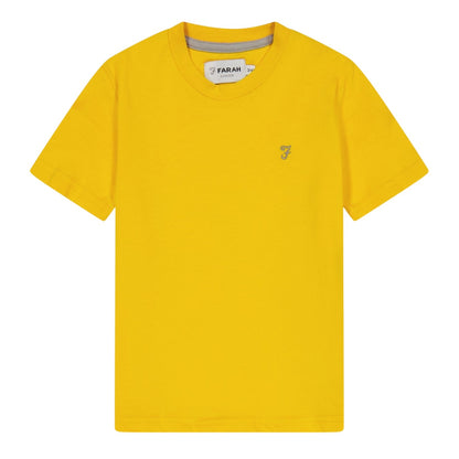 Yellow - Front - Farah Childrens-Kids Spectra Embroidered Crew Neck T-Shirt