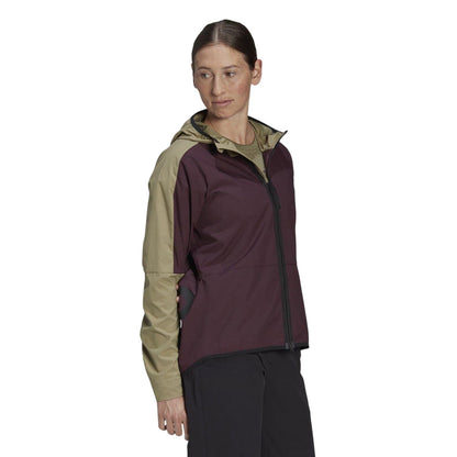 Maroon-Beige - Lifestyle - Five Ten Womens-Ladies Two Tone Windbreaker
