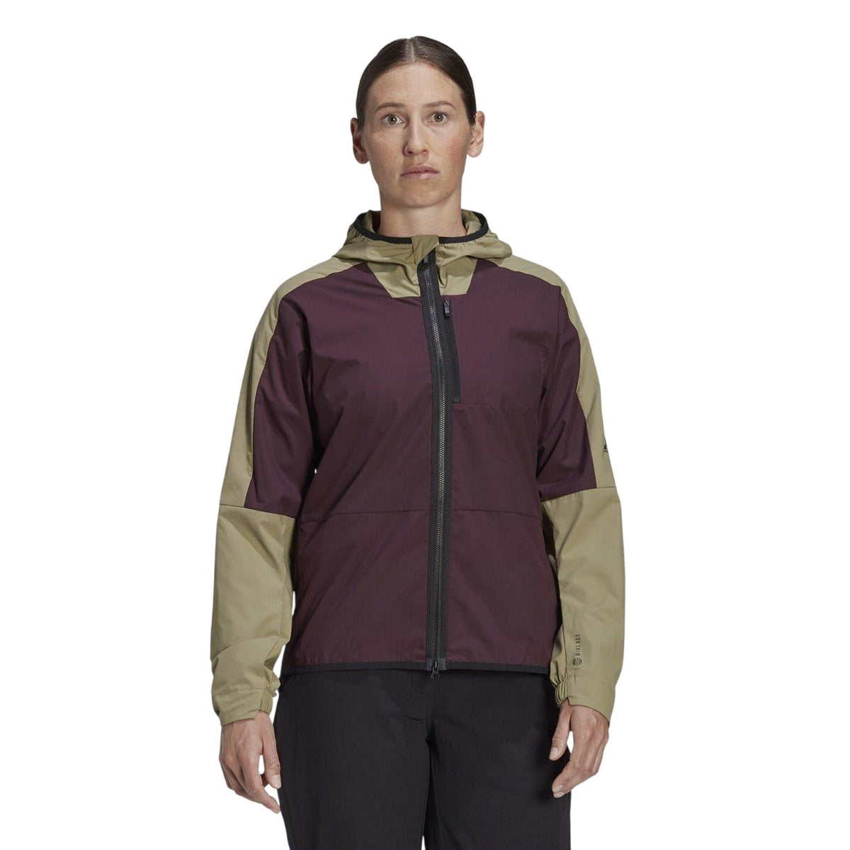 Maroon-Beige - Pack Shot - Five Ten Womens-Ladies Two Tone Windbreaker