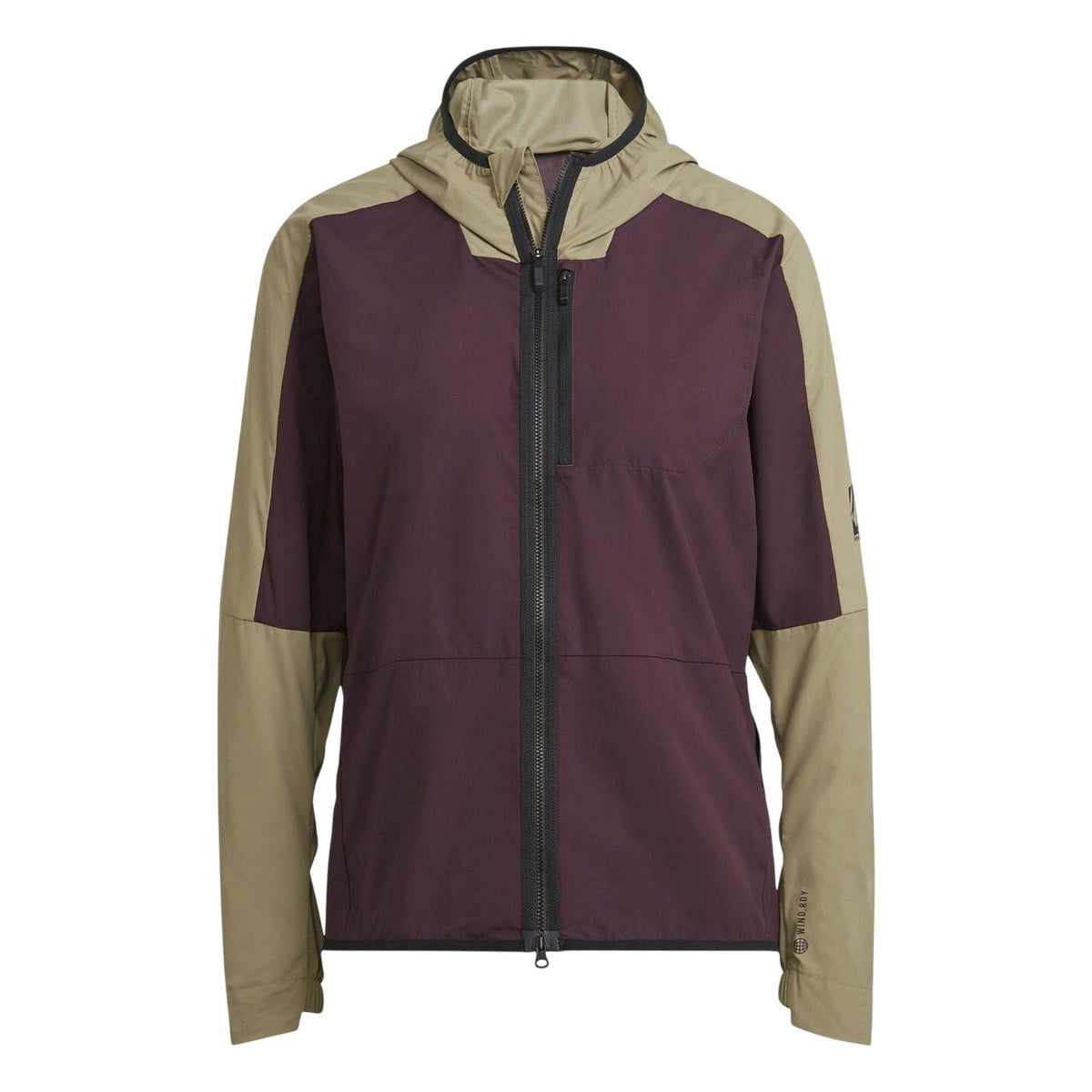 Maroon-Beige - Front - Five Ten Womens-Ladies Two Tone Windbreaker