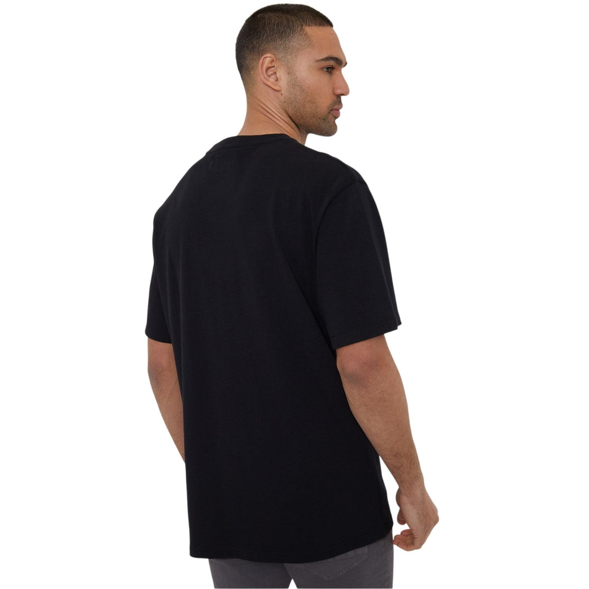 Black - Back - Threadbare Mens Waffle Regular T-Shirt