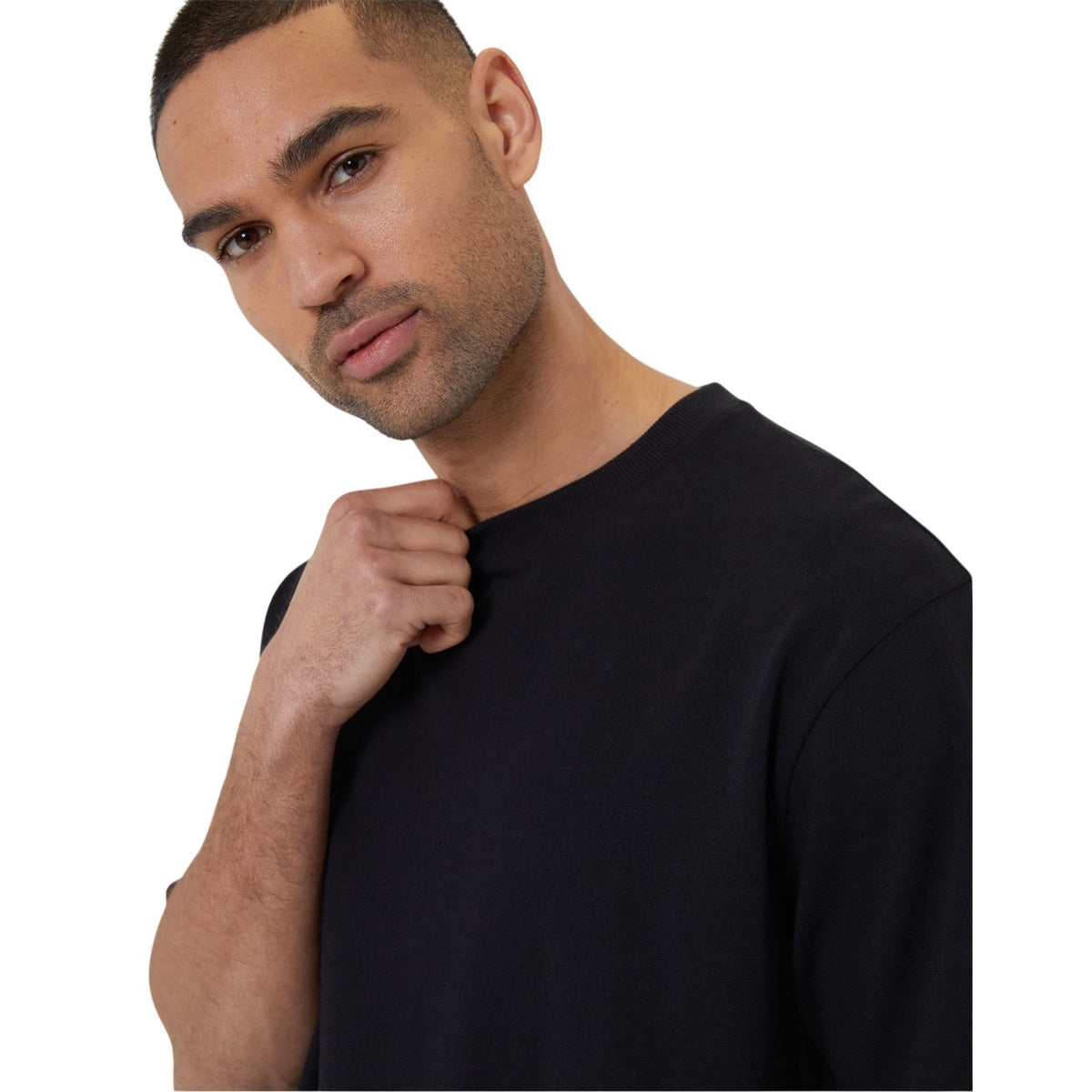 Black - Side - Threadbare Mens Waffle Regular T-Shirt