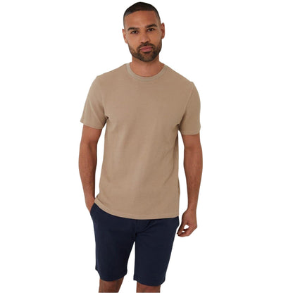 Stone - Front - Threadbare Mens Waffle Regular T-Shirt