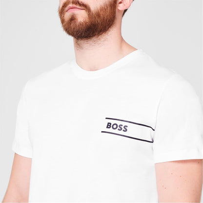 White - Lifestyle - Boss Mens Hbw Logo Crew Neck T-Shirt