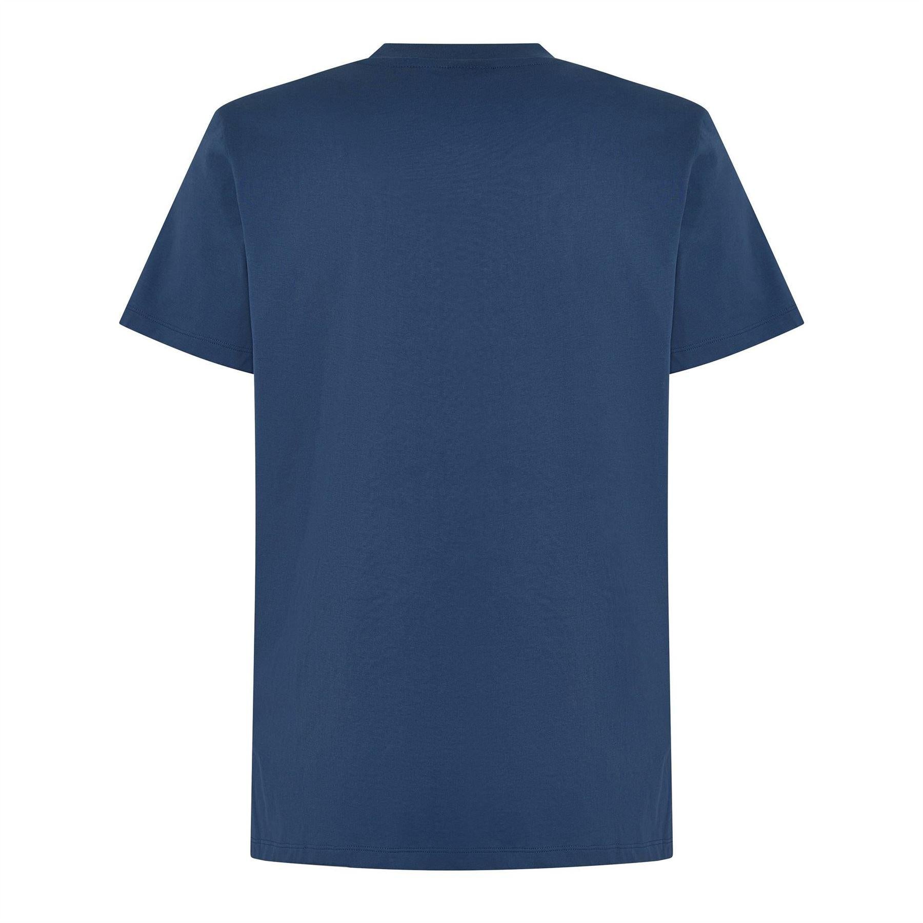 Medium Blue - Back - Boss Mens Hbw Logo Crew Neck T-Shirt