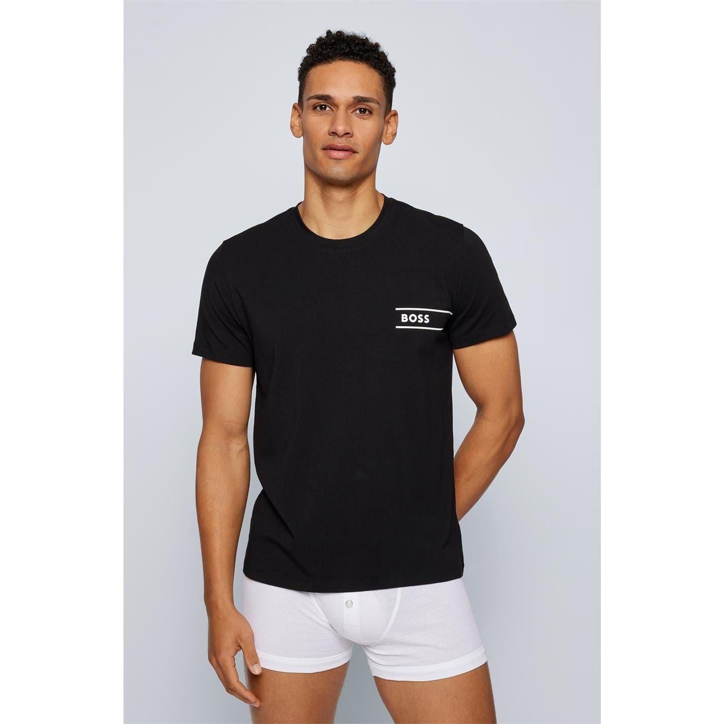 Black - Back - Boss Mens Hbw Logo Crew Neck T-Shirt
