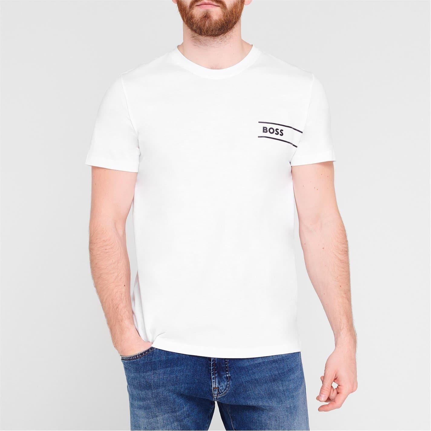 White - Back - Boss Mens Hbw Logo Crew Neck T-Shirt