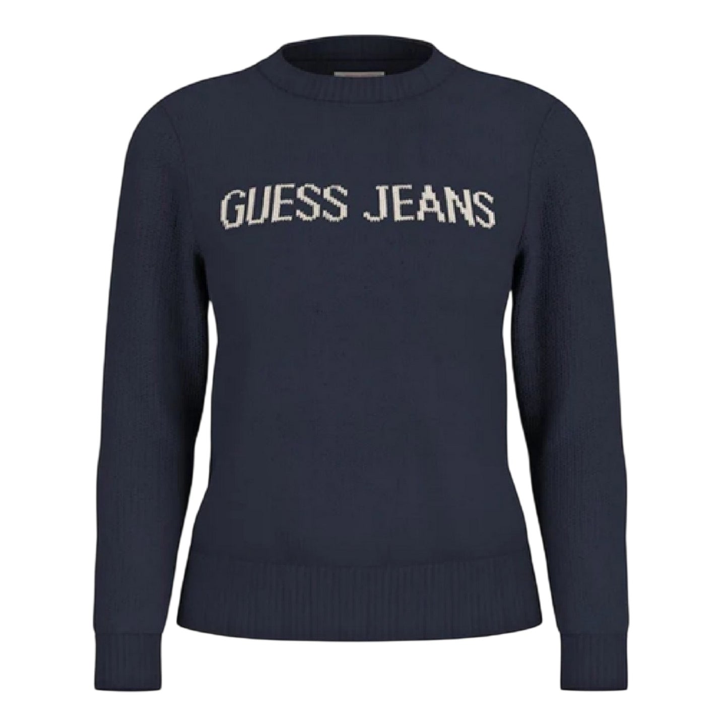 Ocean - Front - Guess Womens-Ladies Crew Neck Long-Sleeved Sweater Top