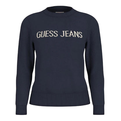 Ocean - Front - Guess Womens-Ladies Crew Neck Long-Sleeved Sweater Top