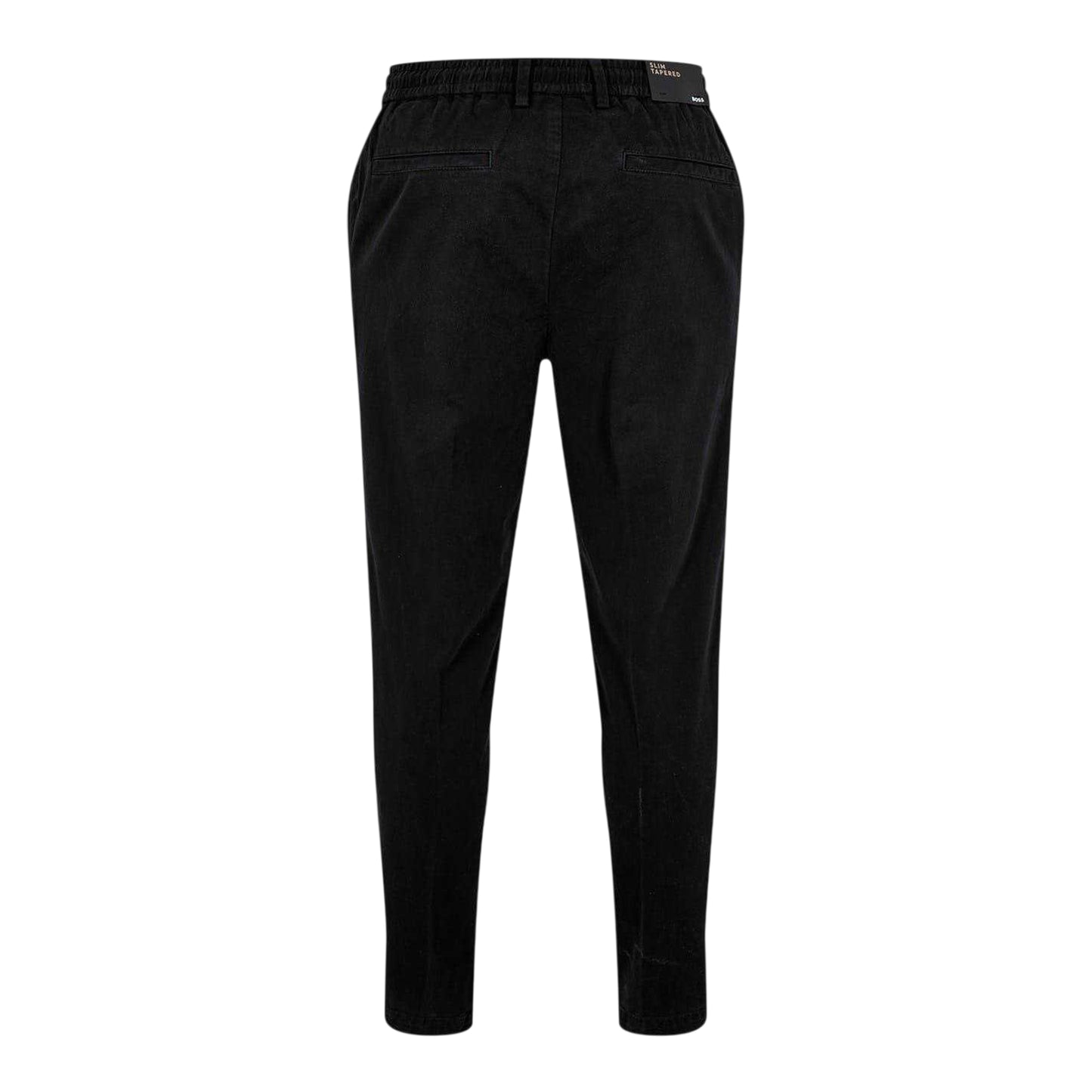 Black - Back - Boss Mens Cotton Blend Slim Trousers