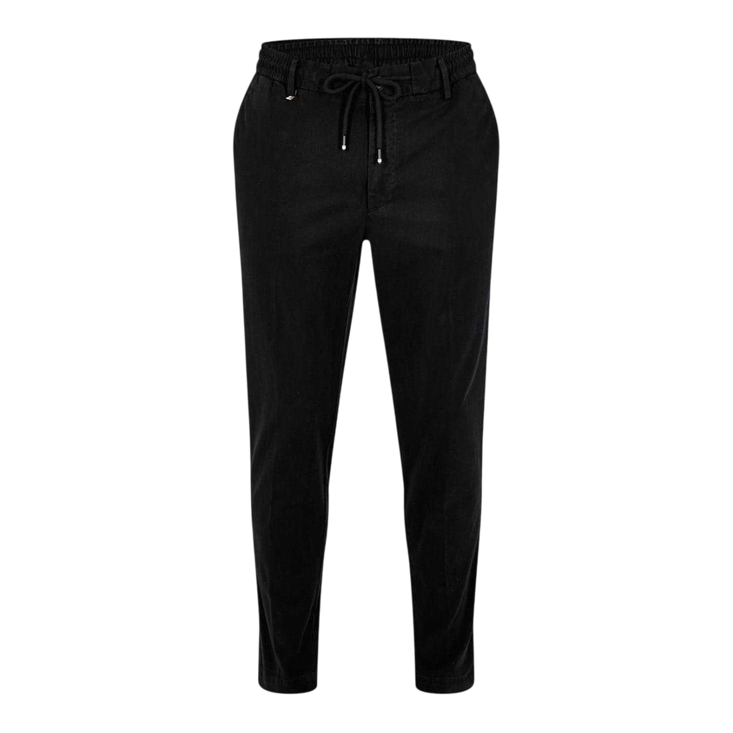 Black - Front - Boss Mens Cotton Blend Slim Trousers