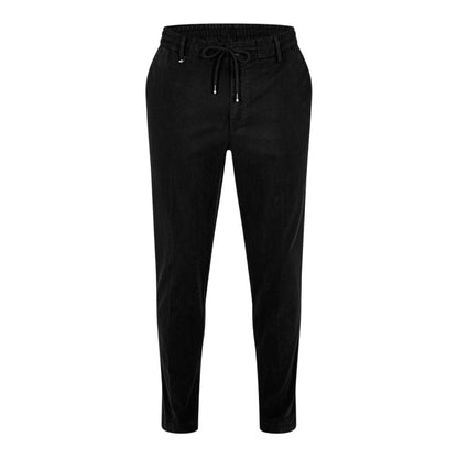 Black - Front - Boss Mens Cotton Blend Slim Trousers