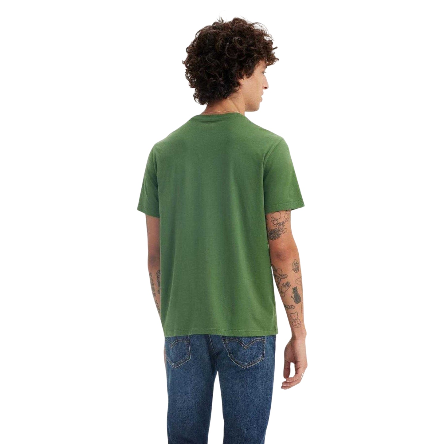 Myrtle Green - Back - Levis Mens Classic Housemark Crew Neck T-Shirt