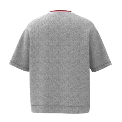 Grey - Back - Hugo Boss Mens Contrast Trim Relaxed Fit Short-Sleeved Sweatshirt