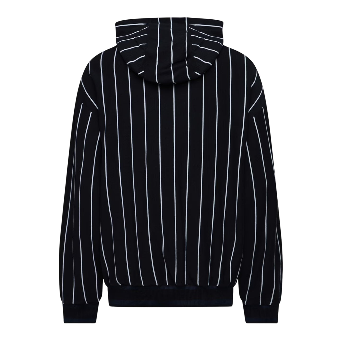 Dark Blue - Back - Boss Mens Pinstripe Hooded Long-Sleeved Hoodie