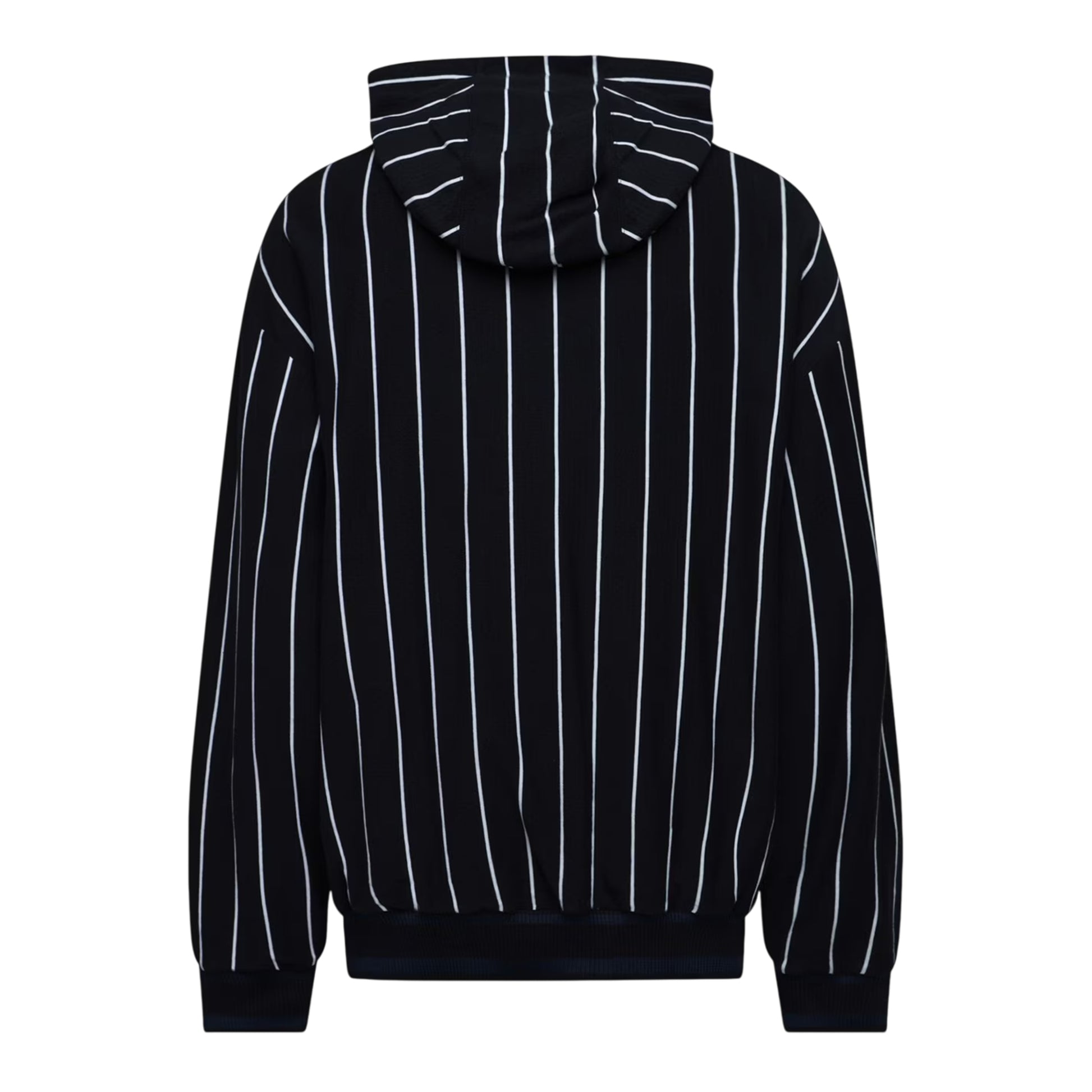 Dark Blue - Back - Boss Mens Pinstripe Hooded Long-Sleeved Hoodie