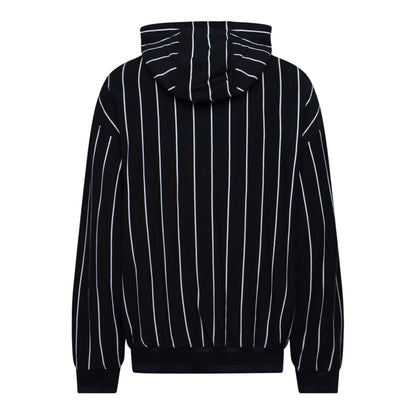 Dark Blue - Back - Boss Mens Pinstripe Hooded Long-Sleeved Hoodie