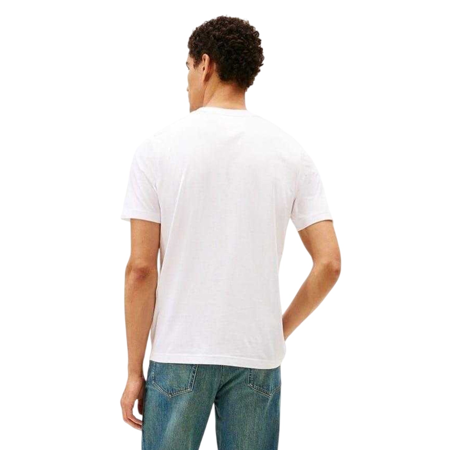White - Back - Tommy Hilfiger Mens Love Logo Crew Neck T-Shirt