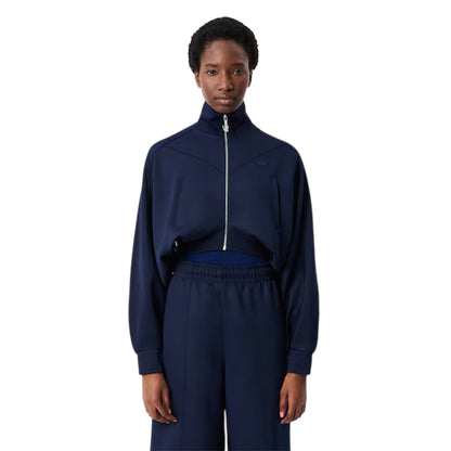 Navy - Side - Lacoste Womens-Ladies Full Zip Sweatshirt