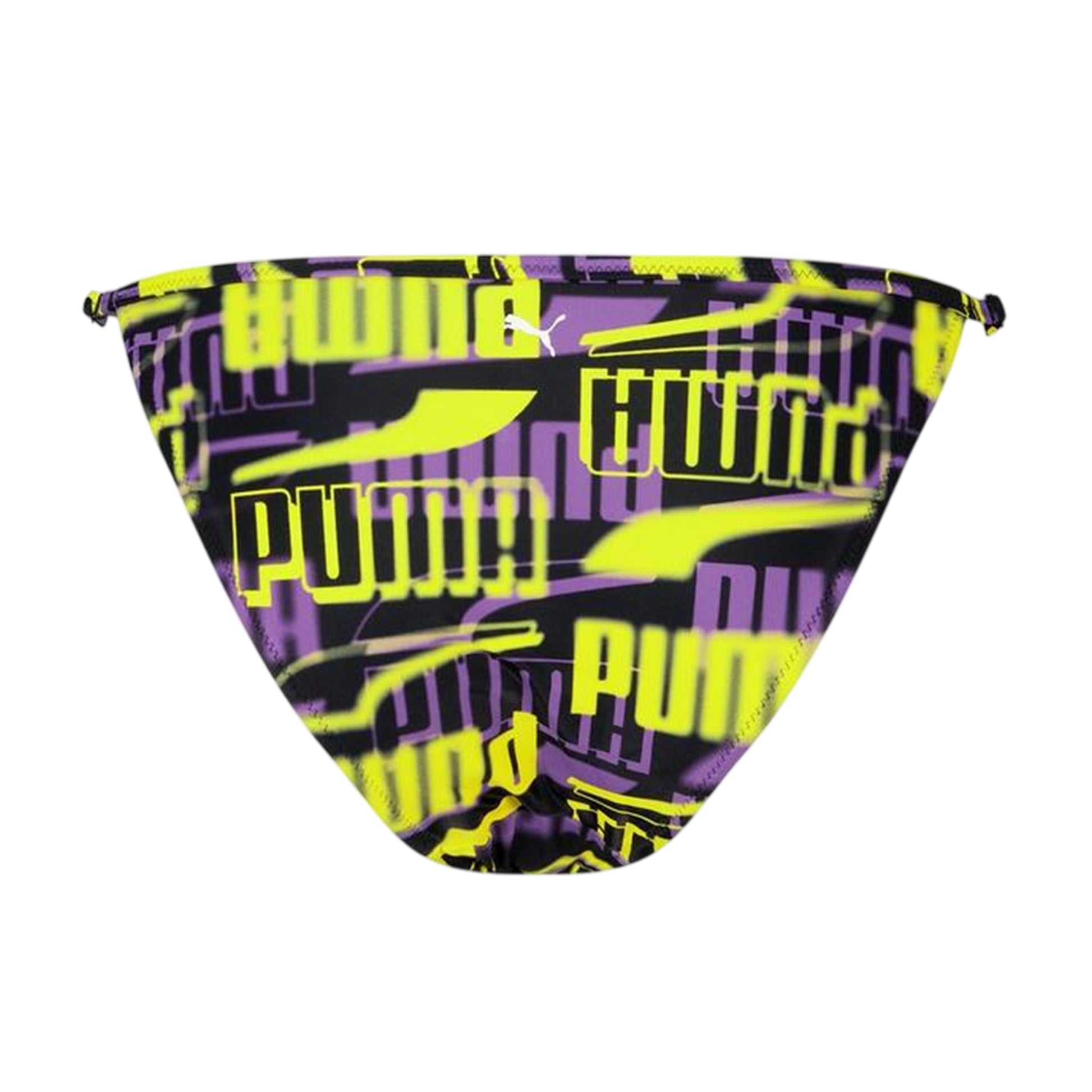 Black - Back - Puma Womens-Ladies Repeat Logo Side Tie Bikini Bottoms