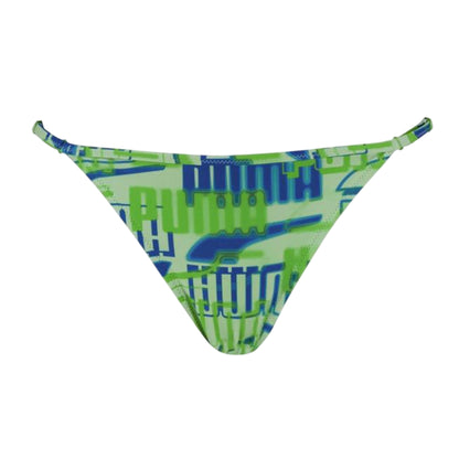 Green - Front - Puma Womens-Ladies Repeat Logo Side Tie Bikini Bottoms